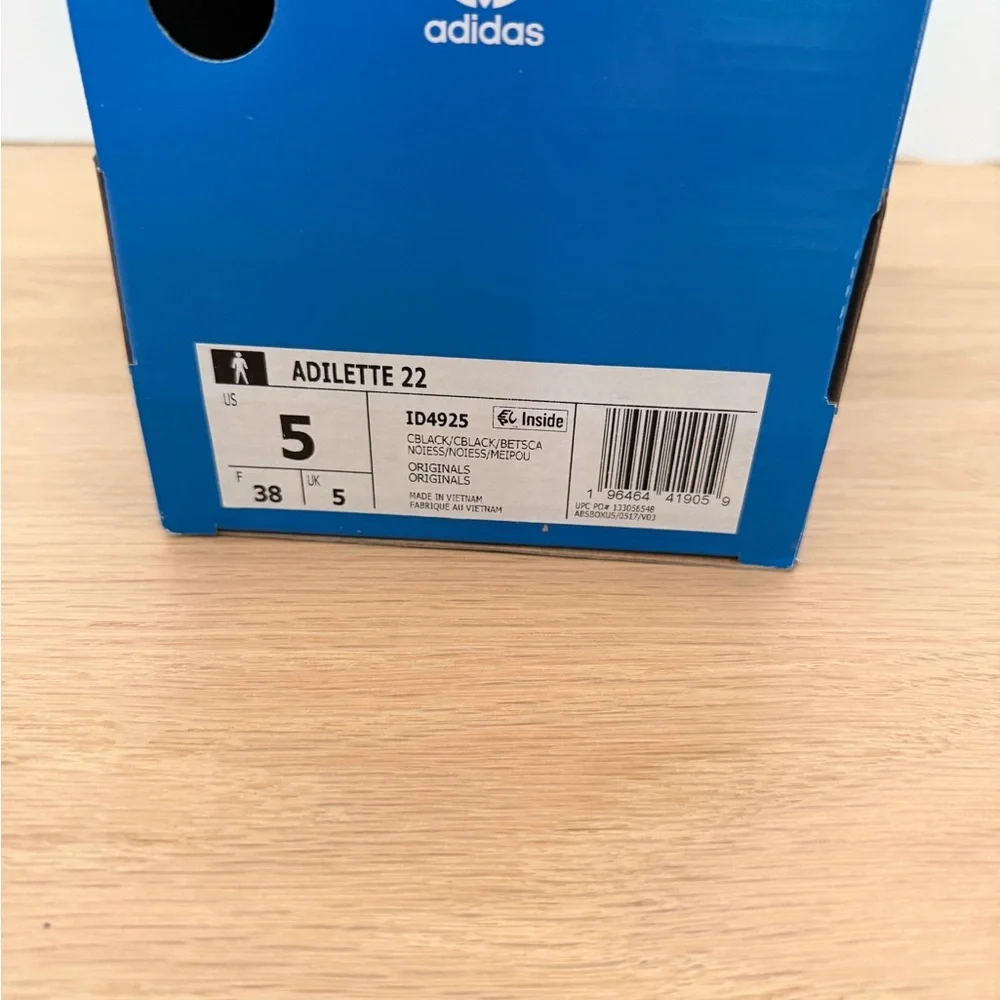 Adidas Adilette 22 in Black and White - Picture 2 of 3